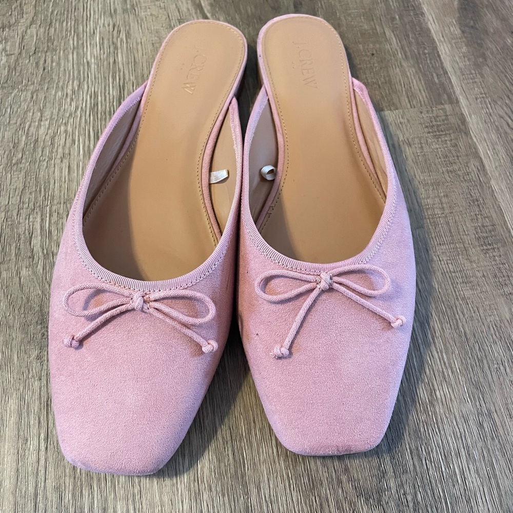 J. Crew Mules Pink Suede